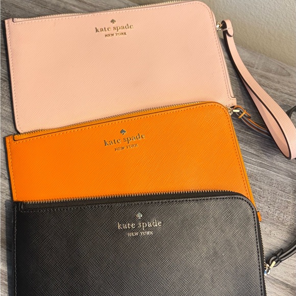 kate spade Handbags - kate spade Trio Zip Wristlet Set — Blush, Orange, Black